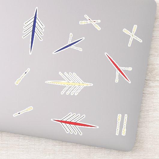 Roeiboot Rood Blauw Roeiclub Sticker (Detail)