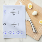 Roeiboot types blauwe sport theedoek (Quarter Fold)