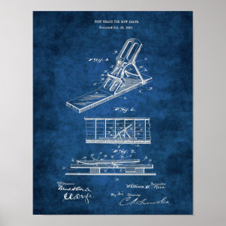 Roeiboot voet brace patent 1889 poster