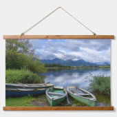 Roeiboten aan het meer - Allgäu Hangend Wandkleed (Voorkant)
