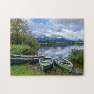Roeiboten aan het meer - Allgäu Legpuzzel