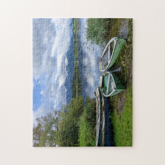 Roeiboten aan het meer - Allgäu Legpuzzel (Verticaal)
