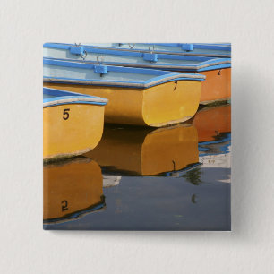 Roeiboten in Henley-on-Thames op de rivier de Thee Vierkante Button 5,1 Cm