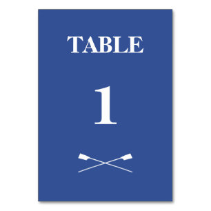 Roeien gekruiste riemen monogram blauw kaart