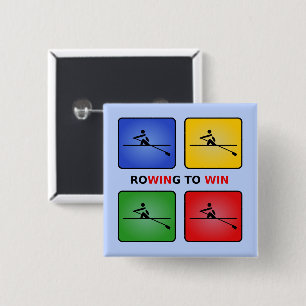 Roeien om vier kleuren te winnen vierkante button 5,1 cm