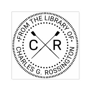 Roeien Roeiers Bemanning 2 Initialen Bibliotheek B Zelfinktende Stempel