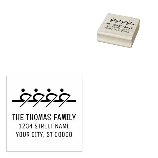 Roeien Roeiers Bemanning Boot Naam Adres Rubberstempel (Gestempeld)