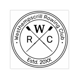 Roeien Roeiers Bemanning Club Ronde Naam Zelfinktende Stempel
