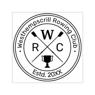 Roeien Roeiers Bemanning Club Trofee Ronde Naam In Zelfinktende Stempel