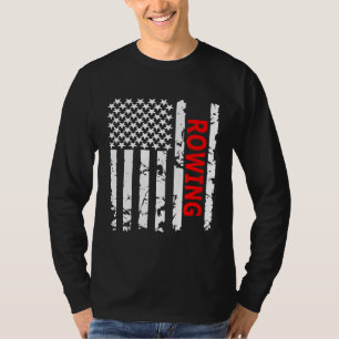 Roeiende Amerikaanse vlag voor Amerikanen T-shirt