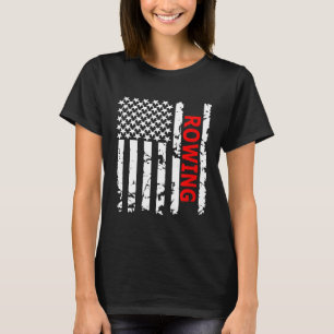 Roeiende Amerikaanse vlag voor Amerikanen T-shirt