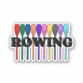 Roeiende kleurrijke riemen Sticker (Voorkant)