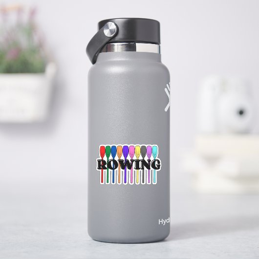 Roeiende kleurrijke riemen Sticker (HydroFlask)