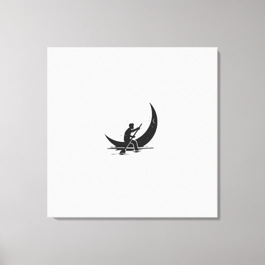 "Roeiende Maan" Canvas Afdruk (Voorkant)