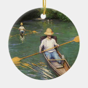 Roeiers bij Gustave Caillebotte, Vintage Fine Art Keramisch Ornament