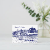 Roeiers Crew racen met Blauw Boathouse Visitekaartje (Staand voorkant)