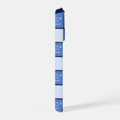 Roeiers gekruist roeiriemen initialen blauw iPhone hoesje (Rechterkant)