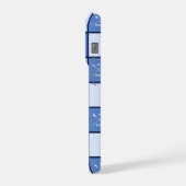 Roeiers gekruist roeiriemen initialen blauw iPhone hoesje (Linkerkant)