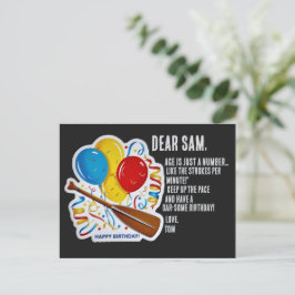 Roeiers Verjaardagsvreugde: Riem-waardige Viering Briefkaart