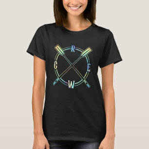 Roeiploeg gekruist roeiers teamcoach buiten t-shirt