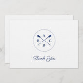 Roeispanen initials bedankkaart (Voorkant / Achterkant)