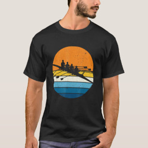 Roeisport Retro Zonsondergang Roeien Racen T-shirt
