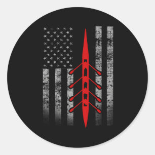 Roeivlag Roeiboot Vlag Ronde Sticker