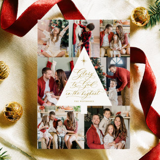 Roem aan God Christelijke Script Kerst Foto Kaart