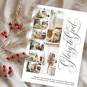 Roem aan God Persoonlijke 8 Foto Kerstmis Feestdagenkaart