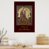 roem voor Jezus en Mary Poster (Keuken)