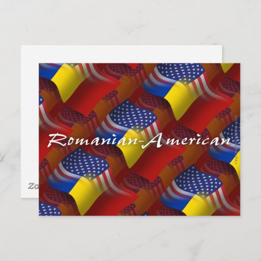 Roemeens-Amerikaanse golfvlag Briefkaart (Voorkant / Achterkant)