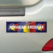 Roemeens-Amerikaanse golfvlag Bumpersticker (Op auto)