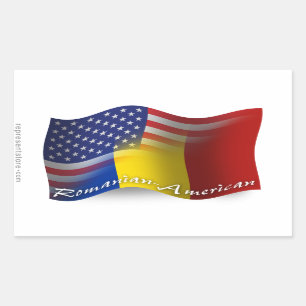 Roemeens-Amerikaanse golfvlag Rechthoekige Sticker