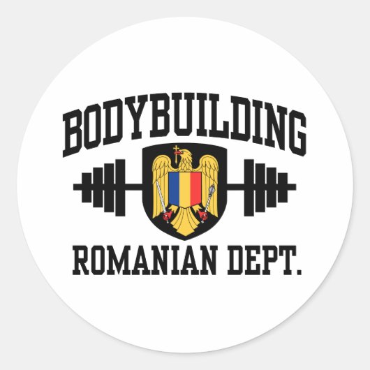 Roemeens Bodybuilding Ronde Sticker (Voorkant)