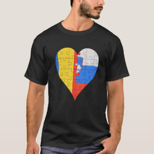 Roemeens Sloveens vlaggenheart T-shirt