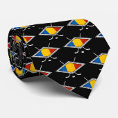 Roemeens Vlag Ice Hockey Stropdas (Opgerold)