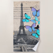 roemeense " blauwe vlinder " - eiffeltoren strandlaken (Voorkant)