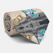 roemeense " blauwe vlinder " - eiffeltoren stropdas (Opgerold)