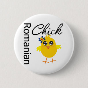 Roemeense chick ronde button 5,7 cm