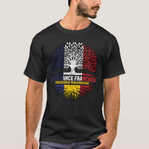 Roemeense Franse boomrootte vlag T-shirt