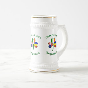 Roemeense Ierse Vlag van de VS Shamrock Gepersonal Bierpul