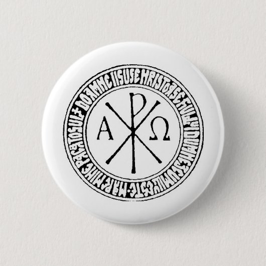 Roemeense kerstman met Jesus Prayer Ronde Button 5,7 Cm (Voorkant)