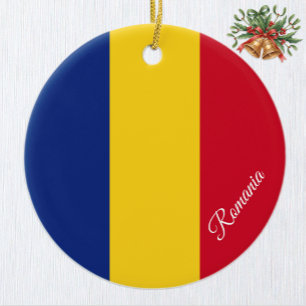 Roemeense kerstversiering, Roemeense vlag Keramisch Ornament