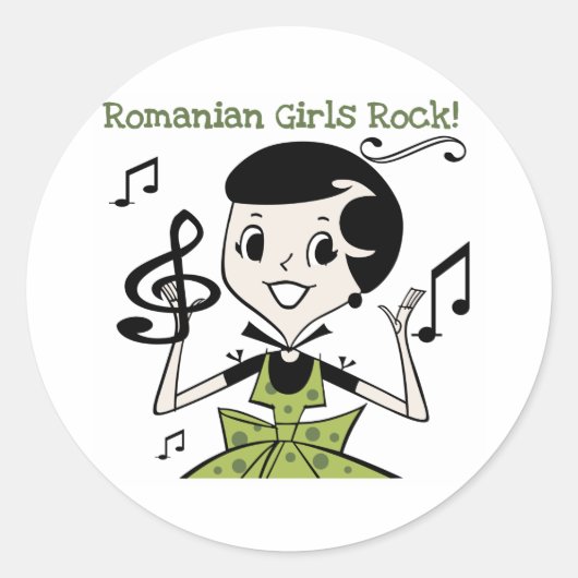 Roemeense meisjes Rock Ronde Sticker (Voorkant)