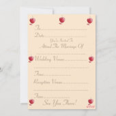 roemeense roodliefdeshartenkaars voor bruiloft kaart (Achterkant)