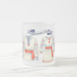 Roemeense roots folk kostuum traditionele kleding matglas koffiemok