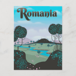 Roemeense vintage landschap reisposter briefkaart