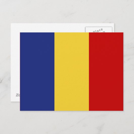 Roemeense vlag briefkaart (Voorkant / Achterkant)