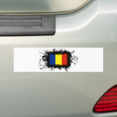 Roemeense vlag bumpersticker (Op auto)