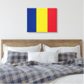 Roemeense vlag canvas afdruk (Insitu (Slaapkamer))
